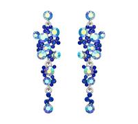 EVER FAITH Pendientes largos para mujer, cristal, boda, fiesta, bohemio, flores, araña, Cristal