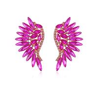 EVER FAITH Pendientes Mujer Cristal con Diamantes de Imitación en Forma de Marquesa de Ala de Ángel para Niñas Violeta Rojo Tono Dorado