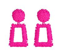 EVER FAITH Pendientes Mujer Metal Geométricos Rectangulares Grandes para Regalo Rosado