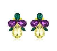 EVER FAITH Rhinestone Crystal Art Deco Pendientes Banquete Prom Brillantes Gotas Marquesa para Mujer Zafiro, Cristal