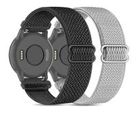 EverAct Paquete de 2 correas elásticas de nailon de 22 mm compatibles con Garmin Vivoactive 4/Venu 2/Venu 3, pulsera de tela elástica suave para Garmin Forerunner 255/265, 22mm for venu 3/venu 2