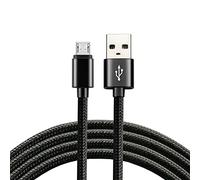 everActive Cable Micro USB, Cable de Nailon, Carga rápida hasta 2,4 A, 30 cm de Largo, Negro, Modelo: CBB-0.3MB