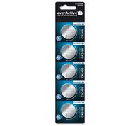 everActive CR2450, 3 V, 5 Pilas de botón de Litio, batería más Potente, 10 años de Vida útil, 5 Unidades -1 blíster