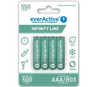 everActive EVHRL03-550 - Pilas AAA 550 mAh (4 Unidades, NI-MH, Mini R03, precargadas, Infinity Line 1,2 V, 1 blíster), Color Verde
