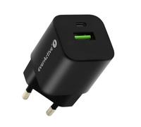 everActive GaN SC-390QB Cargador con conexión USB QC3.0 y USB-C PD PPS, carga rápida, potencia total 30W, sólido, carcasa de una pieza, modelo