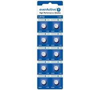 everActive Pilas de botón AG5 / G5 / LR48 / LR754 1,5 V Mini batería alcalina de Larga duración, Paquete de 10 Unidades