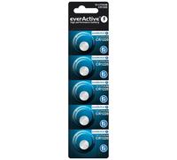 everActive Pilas de botón CR1220, 3 V, batería de Litio, batería más Potente, 10 años de duración, 5 Unidades - 1 blíster