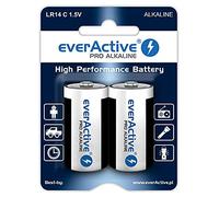 everActive Pro - Pilas alcalinas C LR14 R14 (1,5 V, 12 Unidades) | Máximo rendimiento, 10 años de vida útil, tarjetas blíster