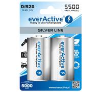 2X EverActive D R20 BATERÍAS Alkalinas 1.5V Silver Line 5500mAh