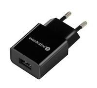 everActive SC100B - Cargador de Red con 1 Conector USB Hembra 1 A, Alta eficiencia, Carga rápida, Potencia Total 5 W, Carcasa sólida de una Sola Pieza
