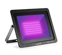 Everbeam Luz Negra LED UV 365 nm 100W - Bombillas LED de alto rendimiento, IP66 Waterproof - Luz de inundación ultravioleta para acuarios, fiestas en casa o en el,decoración de Halloween