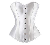 Everbellus Corsé Cincher de entrenador de cintura para mujer con hueso de acero espiral, Blanco-1 XX-Large