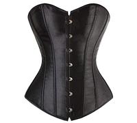 Everbellus Corsé Cincher de entrenador de cintura para mujer con hueso de acero espiral, Negro-1 XX-Large