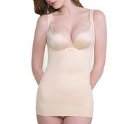 Everbellus Mujer Camiseta Moldeadora Faja Adelgazante Cómodo Sin Costuras Body Reductor Beige XX-Large