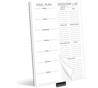 Evercio Plan de comidas y lista de comestibles, bloc de notas magnético para refrigerador, planificador de listas de compras, bloc de notas para nevera, regalo de cocina para madre, novia, 7 x 10