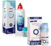 EverClean Plus 350ml + 45 comprimidos y Lacrifresh Ocu-Dry 0.30% 10ml - Solución de Limpieza y Gotas Lubricantes para Lentes de Contacto y Ojos Secos