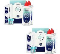 EverClean Plus 4X350 ml + 180 comprimidos - Solución de limpieza y desinfección para lentes de contacto - Elimina lípidos y proteínas - Sin conservantes - Pack Económico