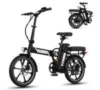 EVERCROSS Bicicleta Eléctrica para Adultos, 16"/20" Neumático Gordo Bici Eléctrica, Motor de 250W, hasta 25KM/H, 36V/48V Batería Extraíble Bicicleta de Montaña, Nieve Montaña Ebike