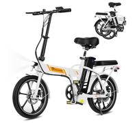 EVERCROSS EK5 Bicicleta Eléctrica para Adultos, E-Bike Plegable con Neumático 16" x 2.1", 36V Batería Extraíble Bicicleta de Montaña, hasta 25KM / H, Rango 35-60km, Motor de 250W, Asiento Ajustable