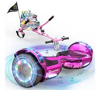 EVERCROSS Hoverboards con asiento de 6,5 pulgadas, Bluetooth y LED, hoverkart 4 Ah, para niños y adultos