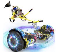 EVERCROSS XP9 Hoverboards con Silla 6,5 ", Hover board con Asiento para niños y Adultos, Hoverboards con Música Bluetooth y Luces LED, Batería 4 AH, Max 15 km/h, 7KG Hover Board con Hoverkart 5,6KG