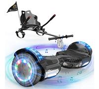EVERCROSS XP9 Hoverboards con Silla 6,5 ", Hover Board con Asiento para niños y Adultos, Hoverboards con Música Bluetooth y Luces LED, Batería 4 AH, Max 15 km/h, 7KG Hover Board con Hoverkart 5,6KG