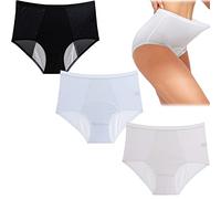 Everdries Ropa interior a prueba de fugas, bragas Everdry, bragas Everdries a prueba de fugas para mujer, de seda de hielo de cintura alta (3 piezas-E, 3XL), Negro