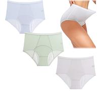 Everdries - Ropa interior a prueba de fugas, Everdries Bragas de cintura alta de seda de hielo para mujer, 3 piezas-C, XXX-Large