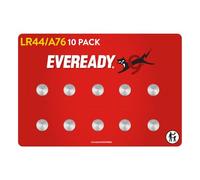 Eveready de Energizer Pilas LR44 (Paquete de 10) Pilas de Botón A76, 1,5 V Alcalinas - Ideales para Juguetes, Relojes, Controles Remotos, Sistemas de Seguridad, Dispositivos Domésticos y Médicos