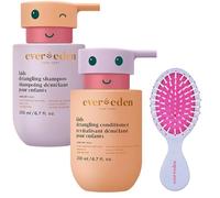 Evereden Happy Hair Duo for Kids: Juego de champú y acondicionador vegano para niños con cepillo de regalo adicional, el desenredante de cabello para niños, fortalece y suaviza para todo tipo de