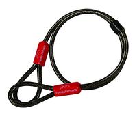 EVEREST FITNESS Candado de Bicicleta de Doble Bucle - Cable Candado de Acero Plastificado Antirrobo para Bici Moto Casco Patinete Electrico - Cadena de Seguridad para Bicicletas