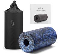 EVEREST FITNESS Foam Roller Liso - Rodillo Masaje Muscular 30 x 15 cm de Dureza Media con Bolsa de Transporte - Folleto con Ejercicios Incluido - Rulo Pilates Masajeador Espalda