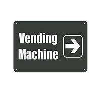 Everett Goodman Home Decor - Letrero de metal con texto en inglés "Vending Machine Right Lunch Room and Break Room.20 cm x 30.5 cm