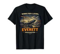 Everett Washington Trabaja por un gráfico de aviación Vivo Camiseta