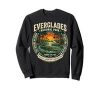 Everglades National Park Florida Vintage Cocodrilo Art Badge Sudadera