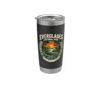 Everglades National Park Florida Vintage Cocodrilo Art Badge Vaso térmico de acero inoxidable de doble pared
