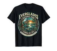 Everglades National Park Florida Vintage Cocodrilo Pantano Arte Camiseta