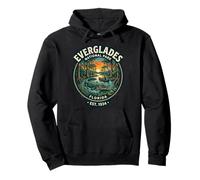 Everglades National Park Florida Vintage Cocodrilo Pantano Arte Sudadera con Capucha