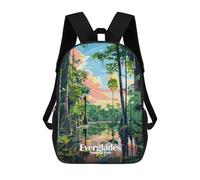 Everglades National Park Illustration Mochilas Impresas En 3D 17inch Mochila Escolar Infantil Para Exteriores, Mochila Informal De Día, Bolsas De Viaje Informales Para Estudiantes De Secundaria