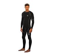 Everglamour Capa Base de compresión Leggings y Camiseta de Manga Larga, Hombres, Negro, M