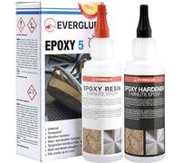 Everglue 5 minutos epoxi 200g 2K, resina con endurecedor transparente, resistente al calor, para metal, plástico, cerámica, vidrio, madera, CFK, fibra de carbono, fibra de vidrio, mármol, hormigón