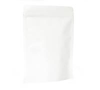 Evergreen 50 bolsas de embalaje de papel blanco con lámina interior, reutilizables con cierre de cremallera/sellado térmico para té, granos de café, frutos secos, semillas, frutas secas (150 x 210 mm)