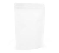 Evergreen 50 bolsas de embalaje de papel blanco con lámina interior, reutilizables con cierre de cremallera/sellado térmico para té, granos de café, frutos secos, semillas, frutas secas (170 x 240 mm)
