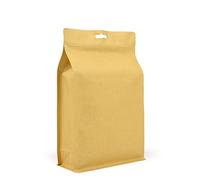 Evergreen 50 bolsas de embalaje de papel kraft de fondo plano con lámina interior, reutilizables, cremallera/sellado al calor, para té, granos de café, nueces, semillas, frutas secas (180 x 280 mm)
