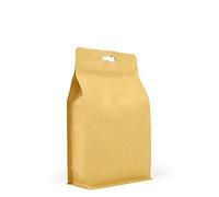 Evergreen 50 bolsas de embalaje de papel kraft de fondo plano con lámina interior, reutilizables, cremallera/sellado al calor, para té, granos de café, nueces, semillas, frutas secas (140 x 230 mm)