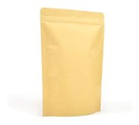 Evergreen 50 bolsas de embalaje de papel kraft de fondo plano con lámina interior, reutilizables, cremallera/sellado al calor, para té, granos de café, nueces, semillas, frutas secas (180 x 300 mm)