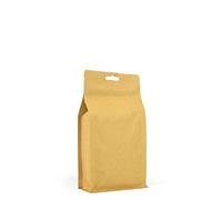 Evergreen 50 bolsas de embalaje de papel kraft de fondo plano con lámina interior, reutilizables, cremallera/sellado al calor, para té, granos de café, nueces, semillas, frutas secas (120 x 220 mm)