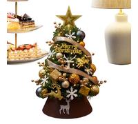 Evergreen Charm Tree - Centro de mesa navideño realista con | Árboles navideños de mesa con follaje realista, diseño festivo para clientes familiares de escritorio, oficina, hogar, habitación,