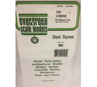 Evergreen EV4125 Hoja 1mm Ranura A V 3,2mm Modelismo