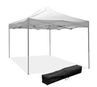 EverGreen Gazebo Cerrable 2.9x4.3 m Lona Plegable Blanca PVC 100% Impermeable 90